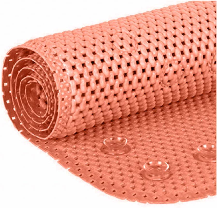 Deluxe Bathtub Mat Non Slip, Soft Foam Bath Mats for Bathroom Tub, Bathtub Mat with Drain Holes, Suction Cups- 36” X 17” - Red