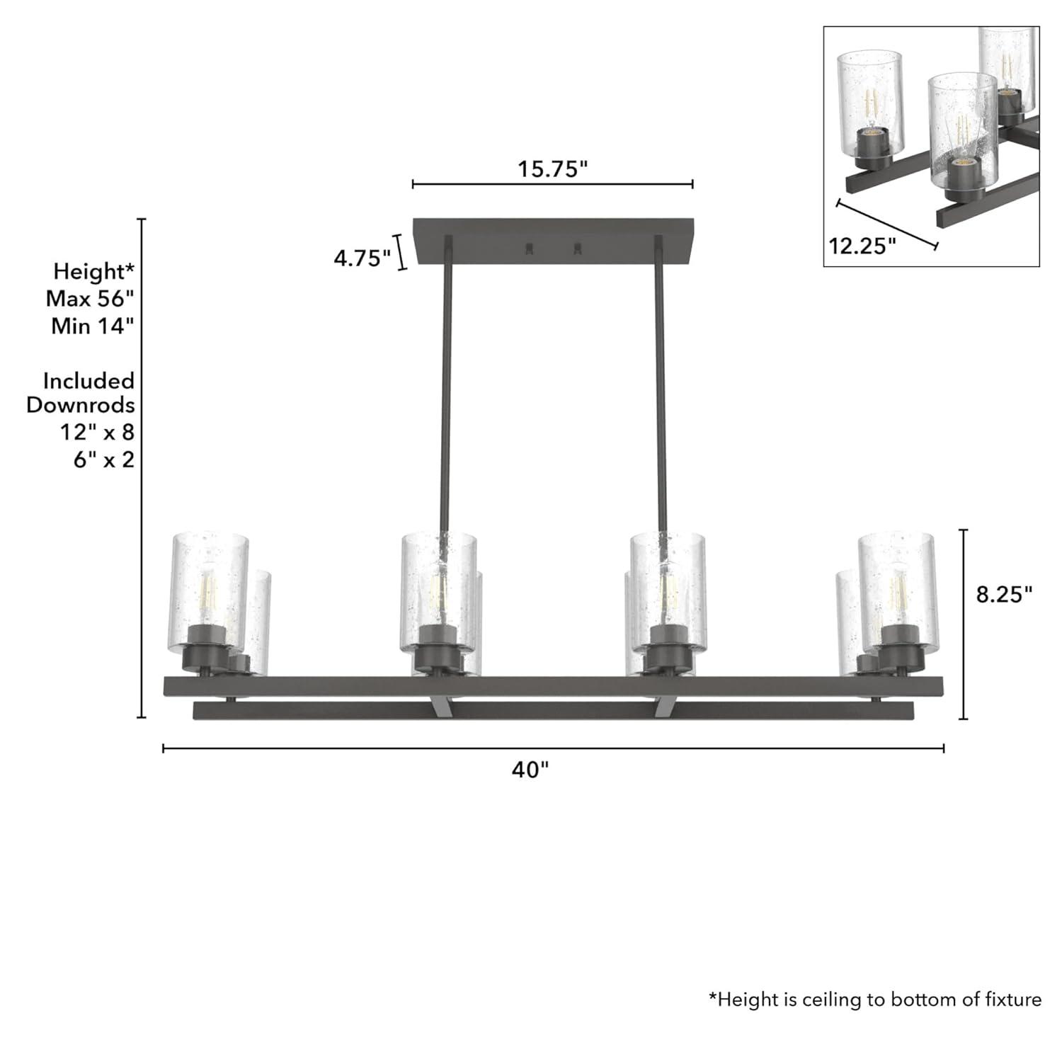 Hartland 8 - Light Kitchen Island Linear Pendant