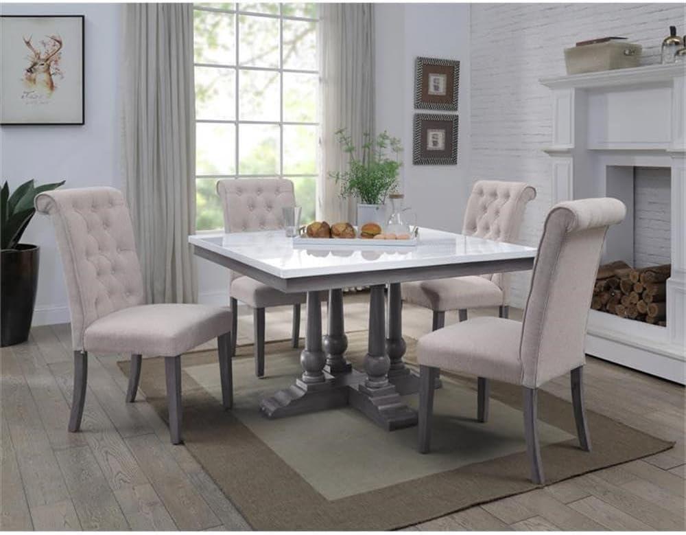 Faux Marble Top Dining Table