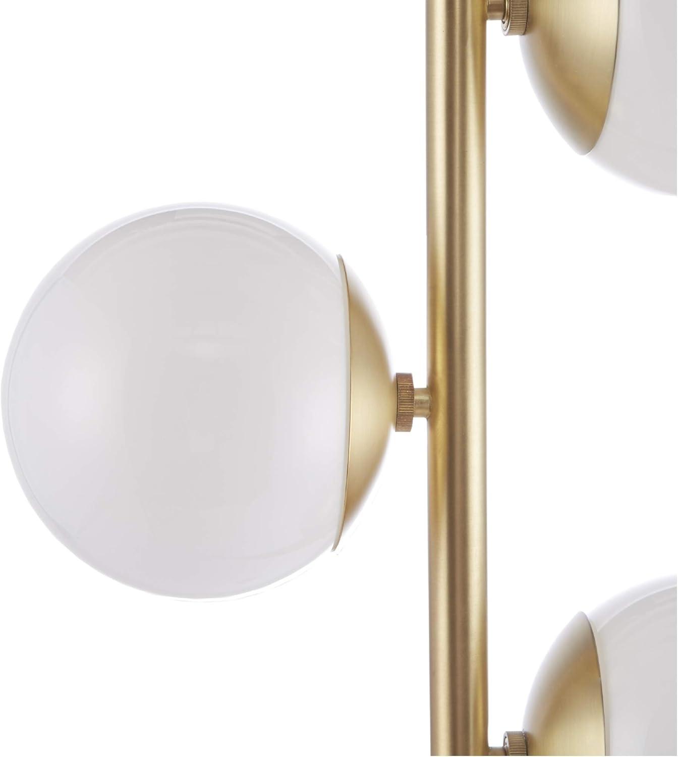 Holloway 62" White and Gold 3-Globe Marble Base Floor Lamp