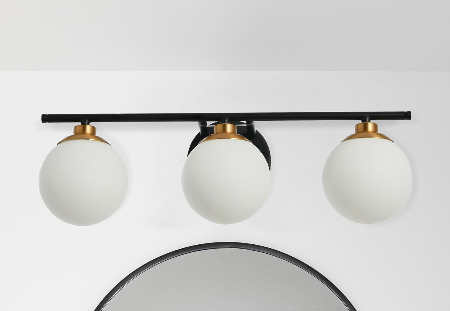Robert Stevenson Lighting Lorne Metal and Frosted Glass 3-Light Vanity Light Chrome: ETL Listed, Modern Wall Fixture