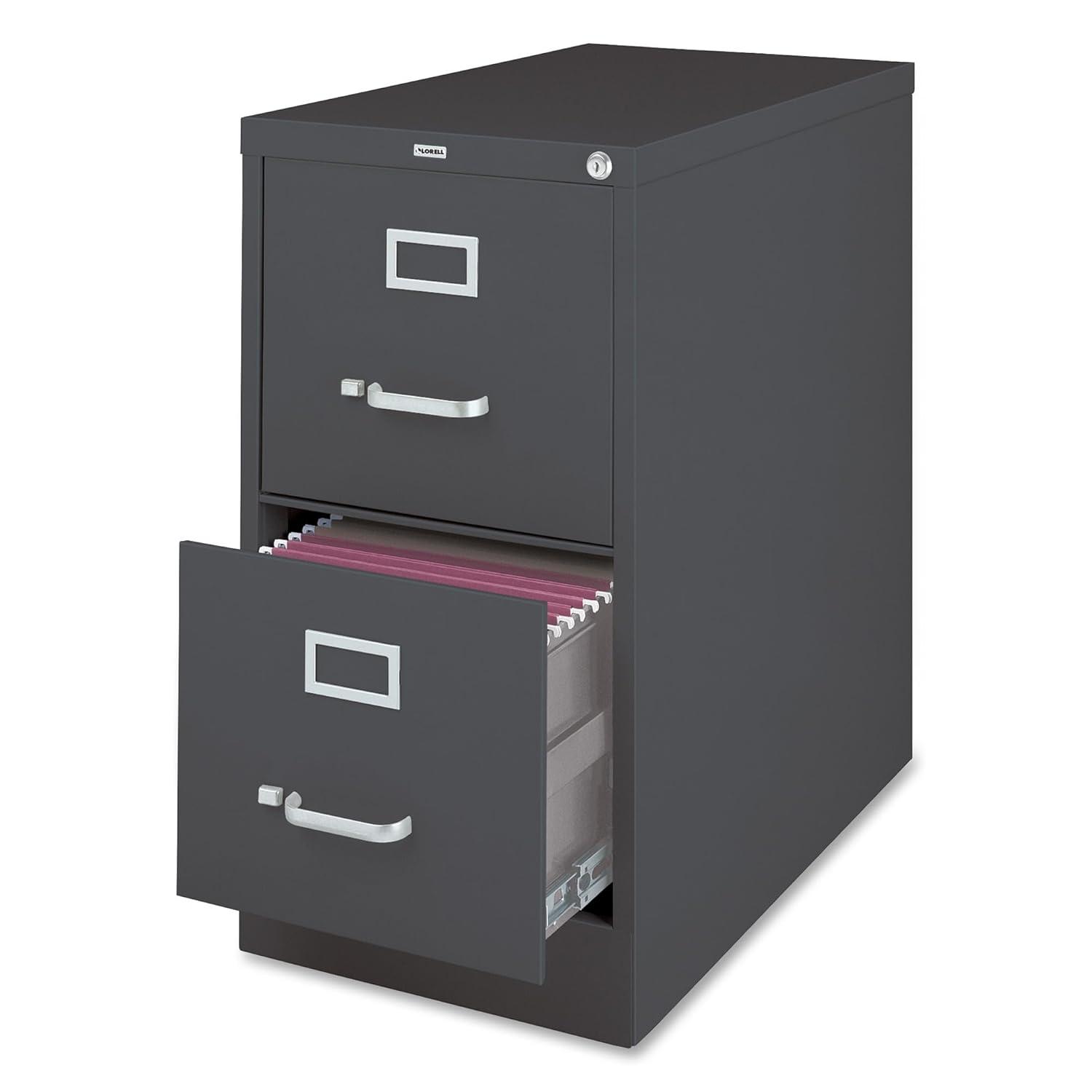 Lorell 2-Drawer Vertical Cabinet, 15 by 26-1/2 by 28-Inch, Charcoal