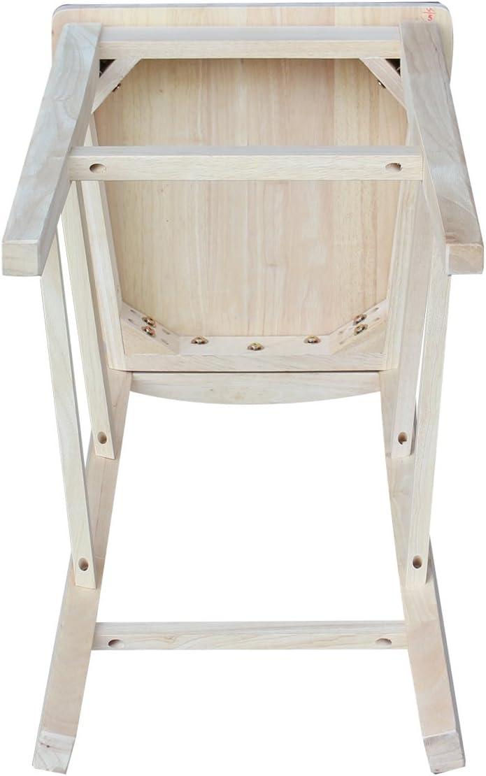 International Concepts Wood Ava Slat Back Bar Height Stool - 29.92" Seat Height - Unfinished