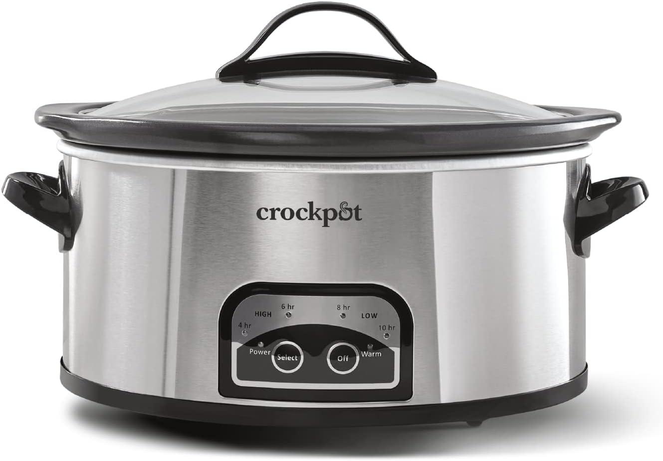 6-Quart Stainless Steel Programmable Slow Cooker with Timer