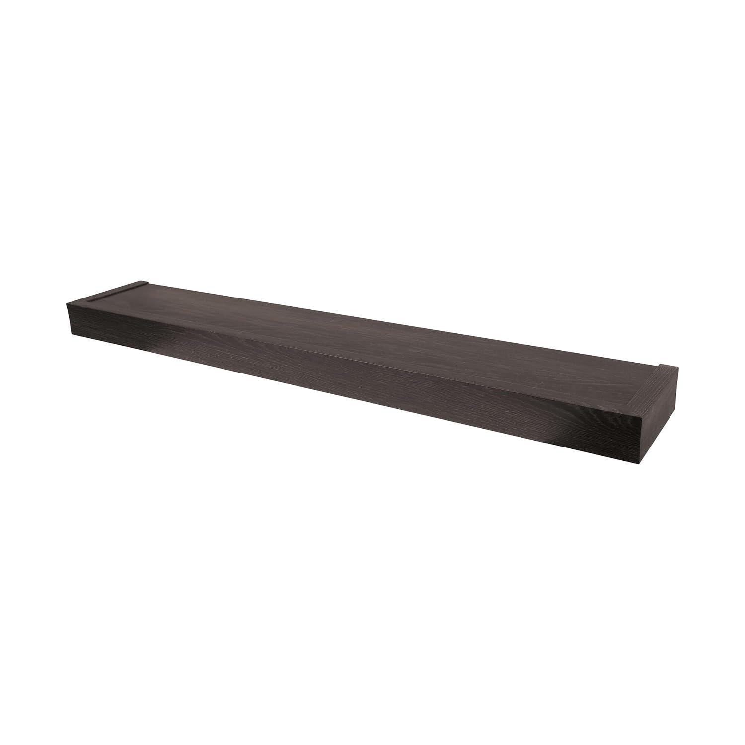 HIGH & MIGHTY Modern 36" Floating Shelf Holds up to 25lbs, Easy Tool-Free Dry Wall Installation, Flat, eCommerce Packaging, Espresso