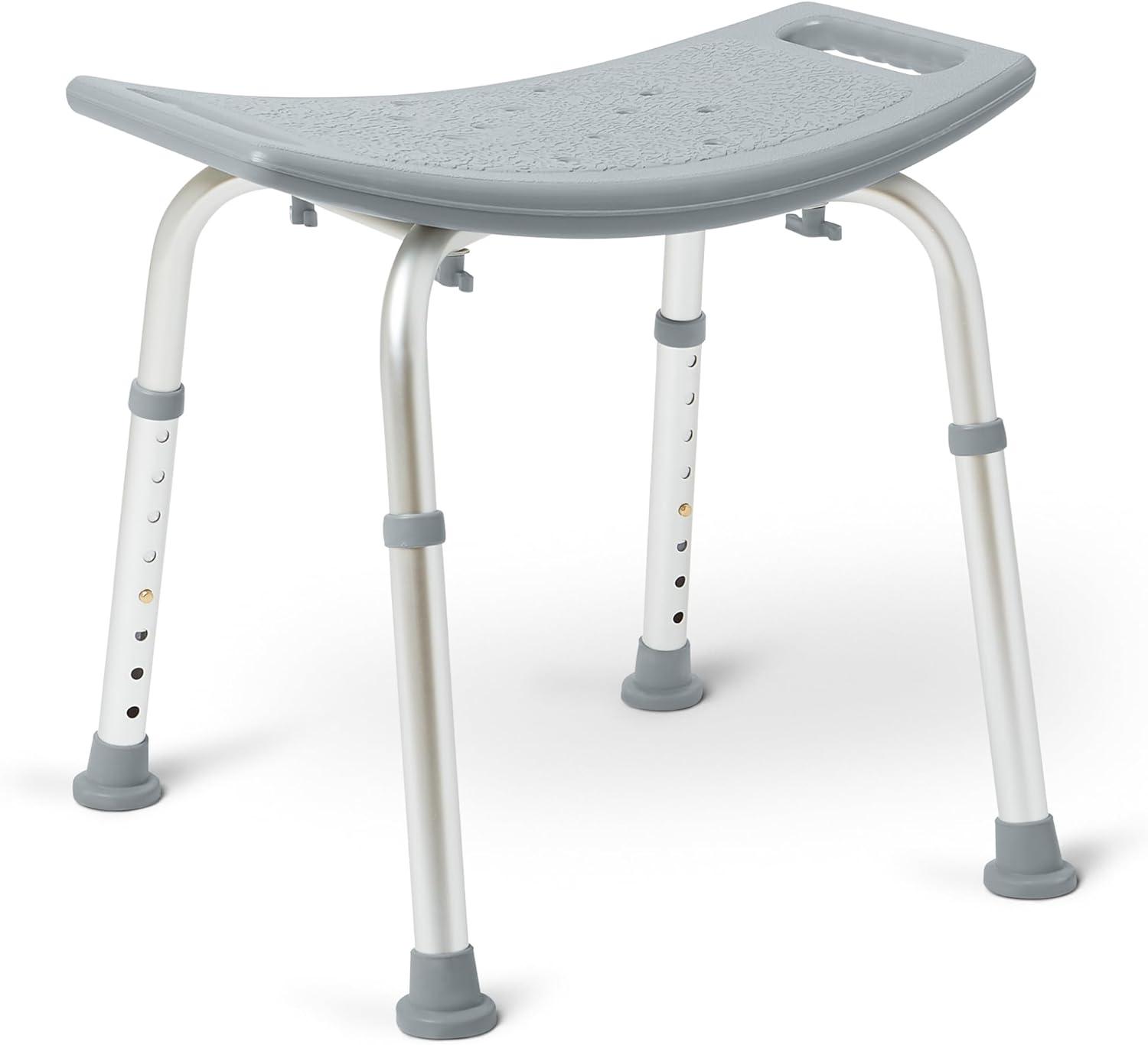 Shower Chair Without Back, 13.75"-20.5" Seat Height