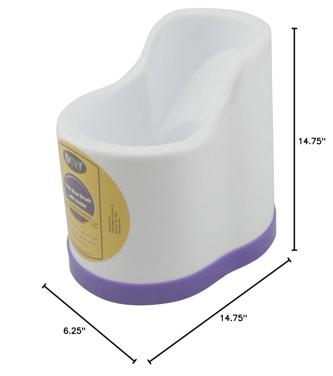 Dependable Industries Toilet Bowl Brush with Rim Cleaner and Holder Set - Toilet Bowl Cleaning System with Scrubbing Wand, Under Rim Lip Brush and Storage Caddy for Bathroom