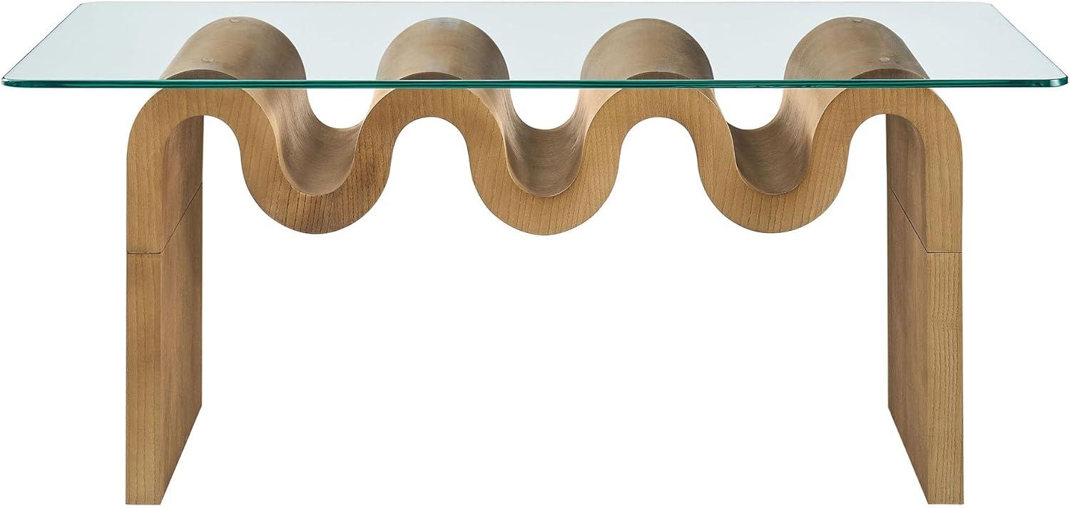 Modway Ondine Glass Top Coffee Table In Spiced Apple