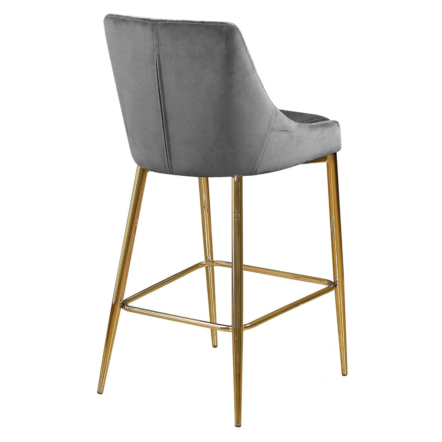 Meridian Furniture,Karina Grey Velvet Stool, Set of 2