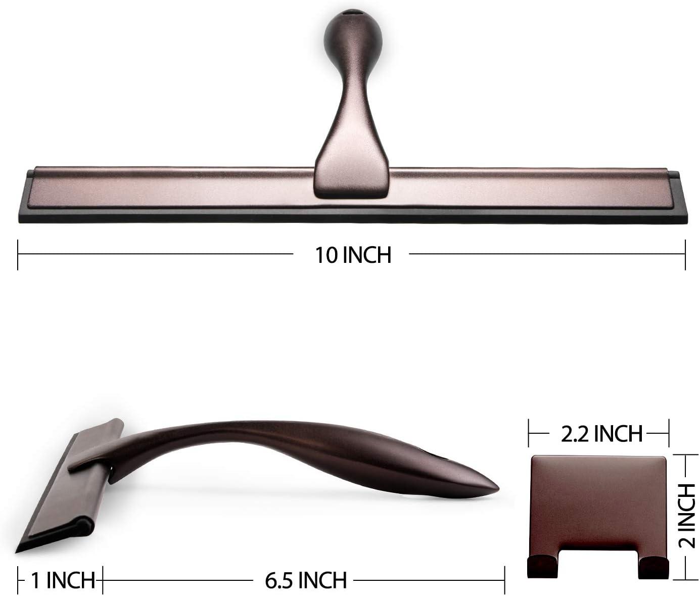 NETANY Shower Squeegee, 10-Inch Bronze Squeegee, All-Purpose Stainless Steel Squeegee for Bathroom, Shower Doors, Mirrors, Tiles and Car Windows - 100% Streak Free