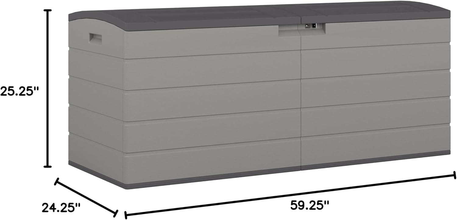 Suncast 120 Gallon Split Lid Lockable Deck Box