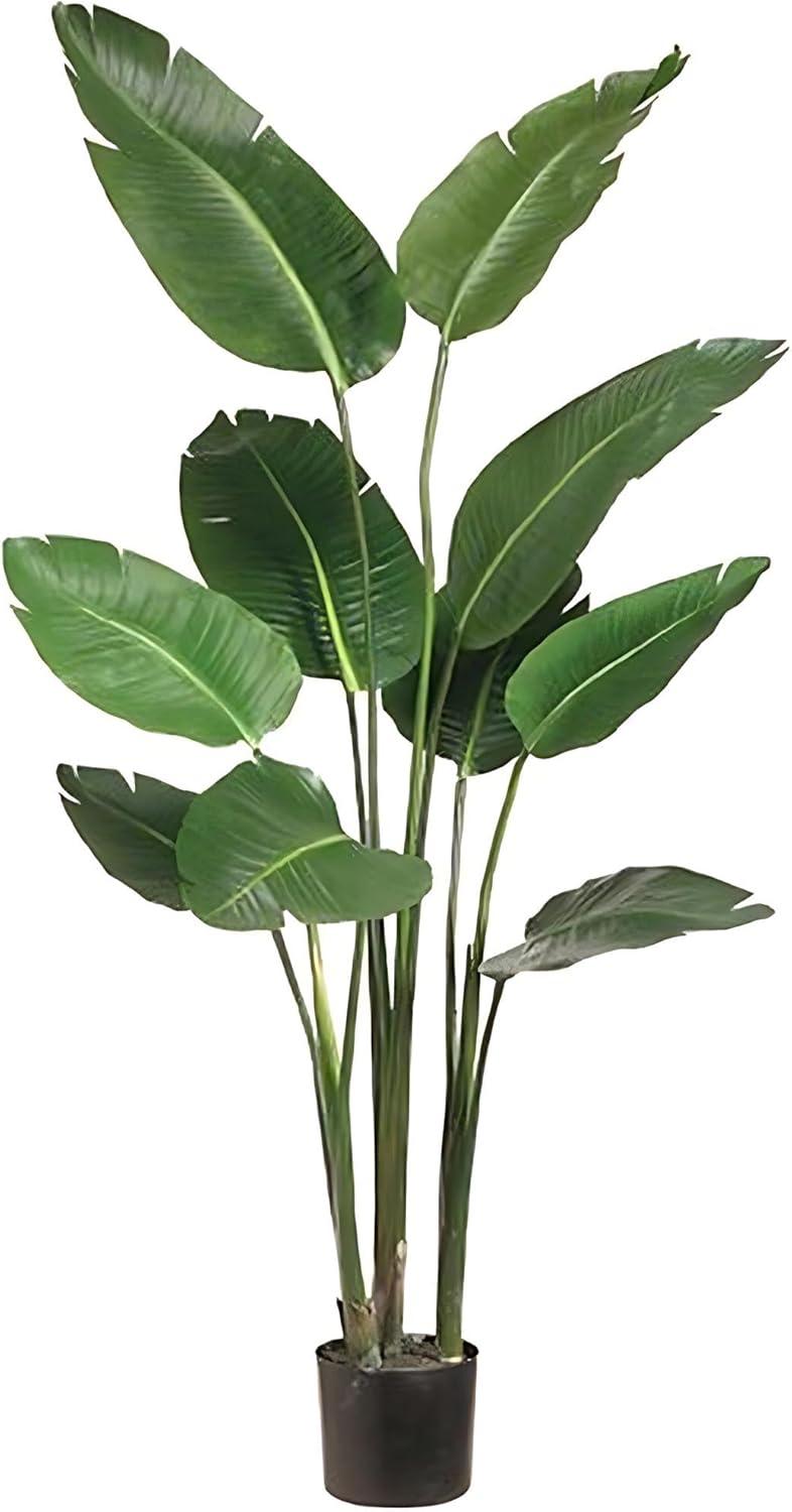 Bagari One 5 Foot Artificial Silk Bird of Paradise Palm Tree Potted Plant