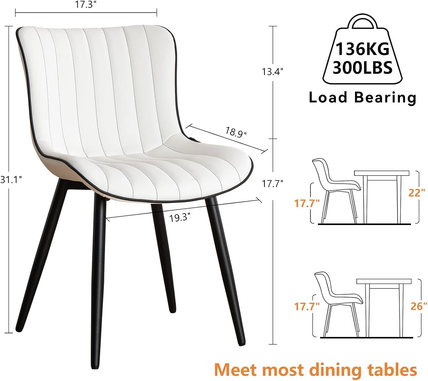 Heitger Leather Upholstered Side Chairs Modern Dining Chairs, Wingback Dining Room Chair