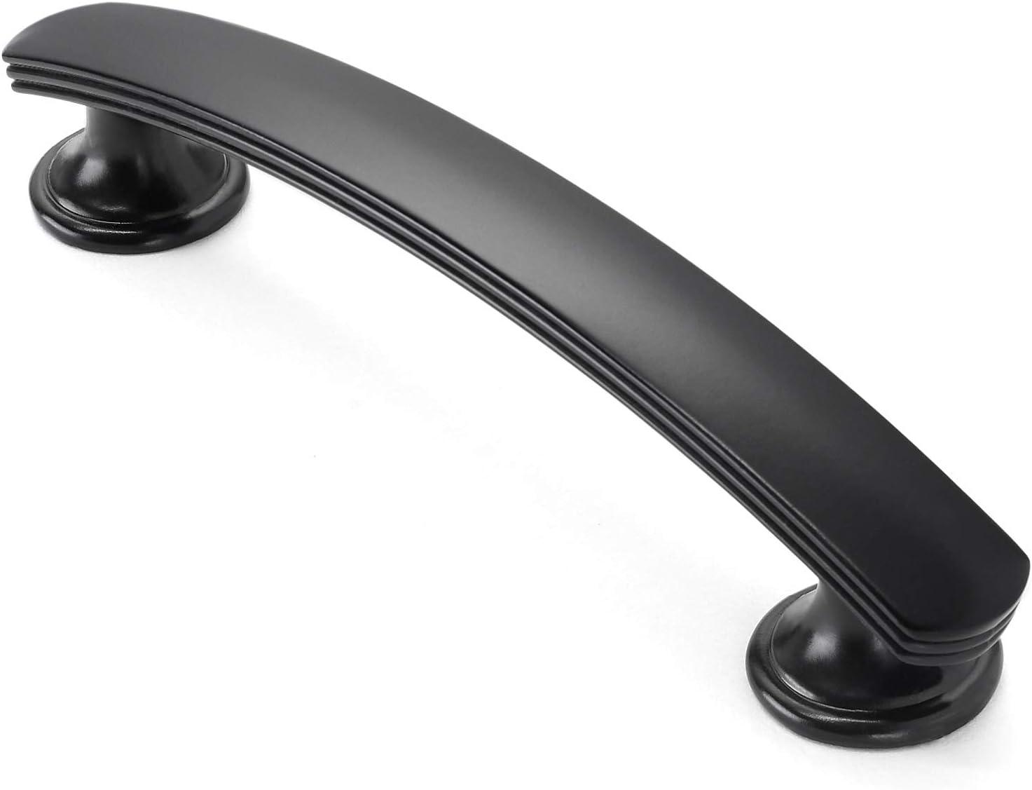 Matte Black Arch Cabinet Pulls with Mounting Hardware