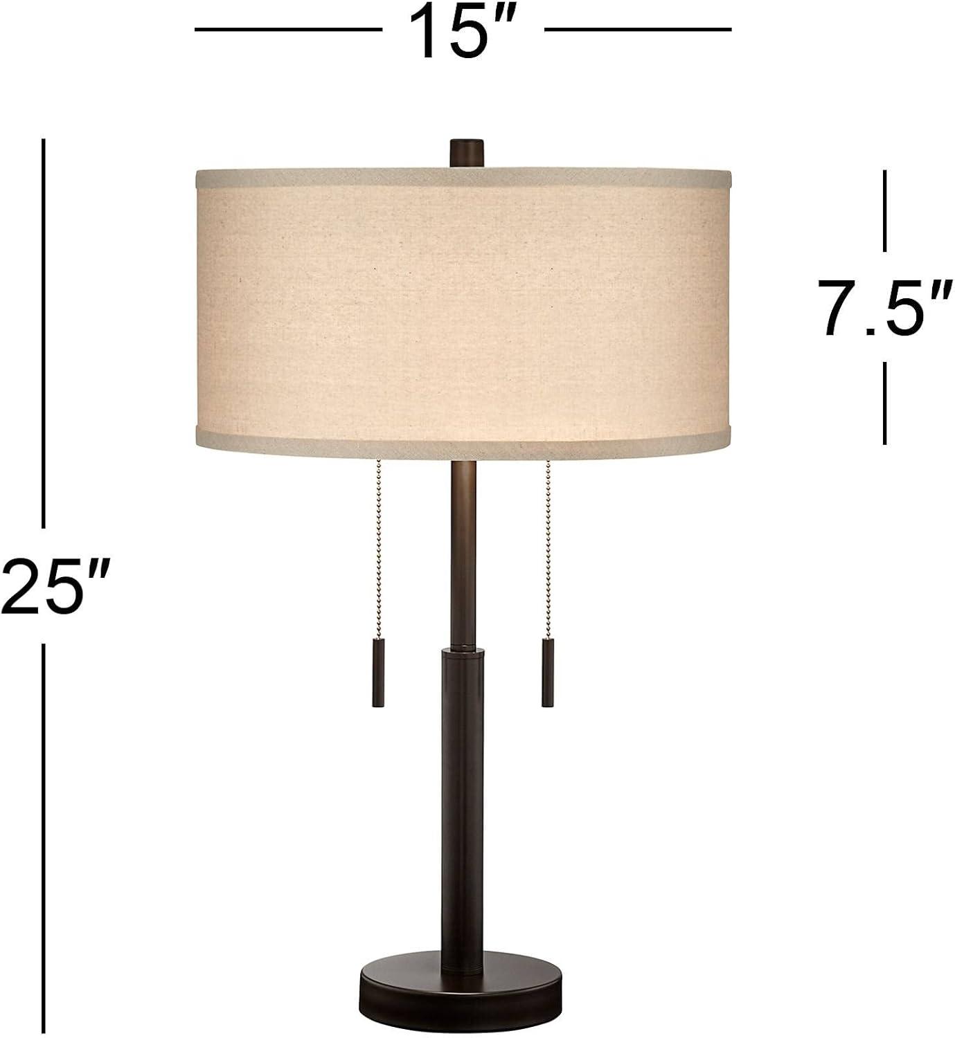 Bernie Bronze Industrial Table Lamps Set with USB Ports