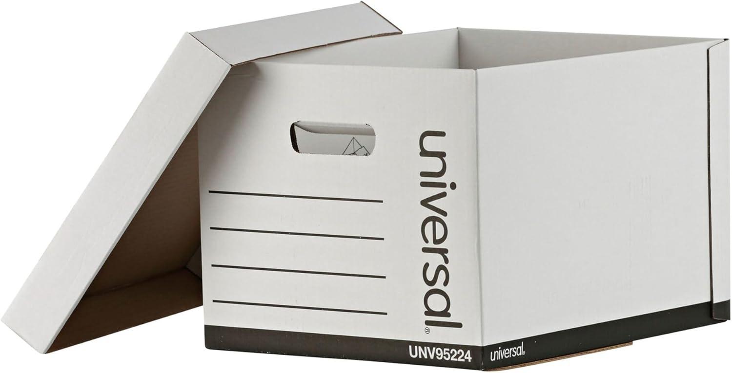 Universal Heavy-Duty Fast Assembly Lift-Off Lid Storage Box Letter/Legal White 12/CT 95224