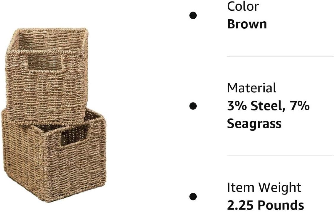 The Lakeside Collection Set of 2 Seagrass Storage Baskets