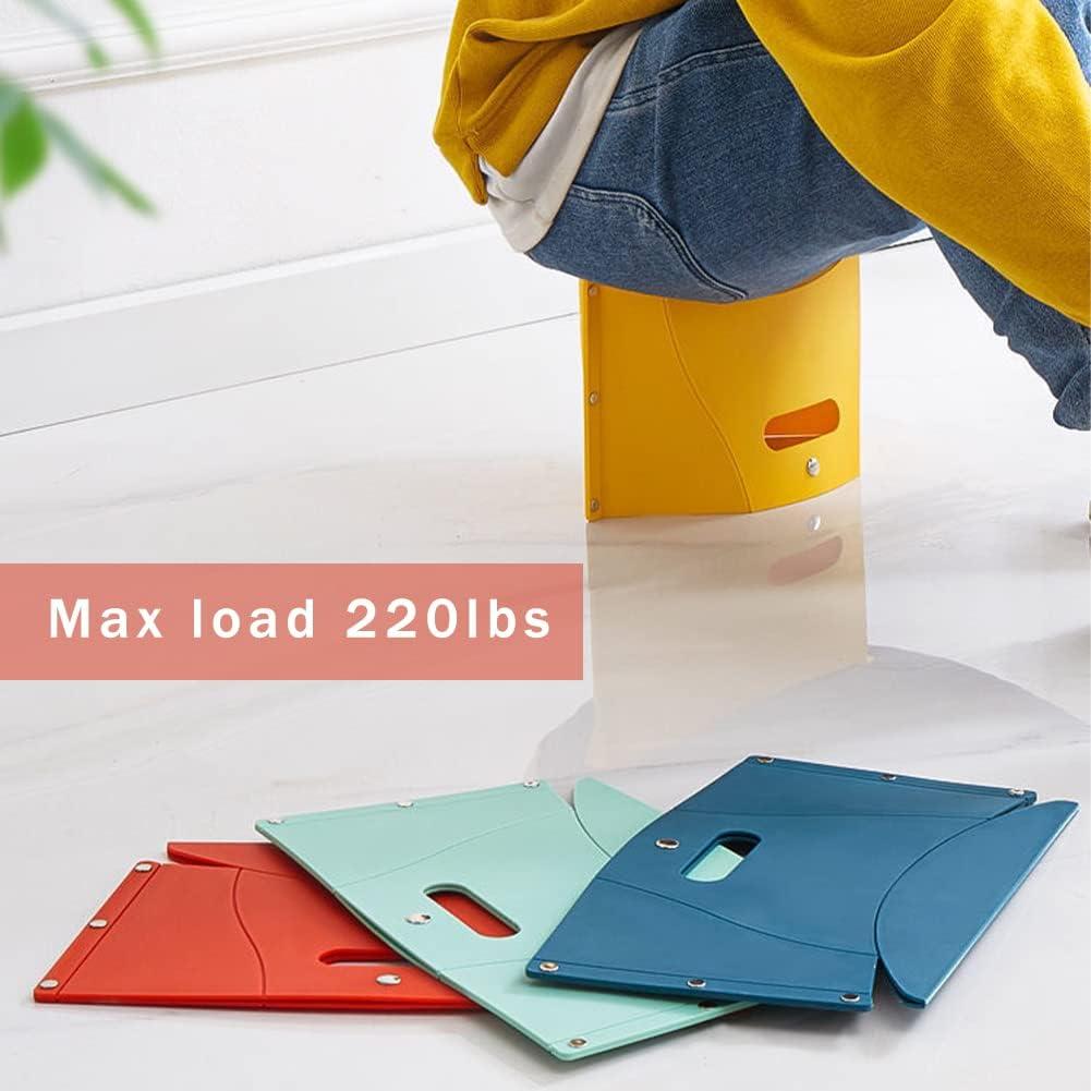 Foldable Portable Outdoor Stool, Thickness of 0.5 in, Quick Opens for Camping Hiking Picnic Fishing Subway, Lightweight Mini Folding Travel Potty Stool, Footrest for Air Travel Red