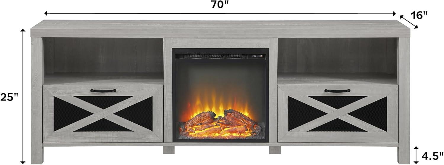 Tansey 70" Media Console with Electric Fireplace