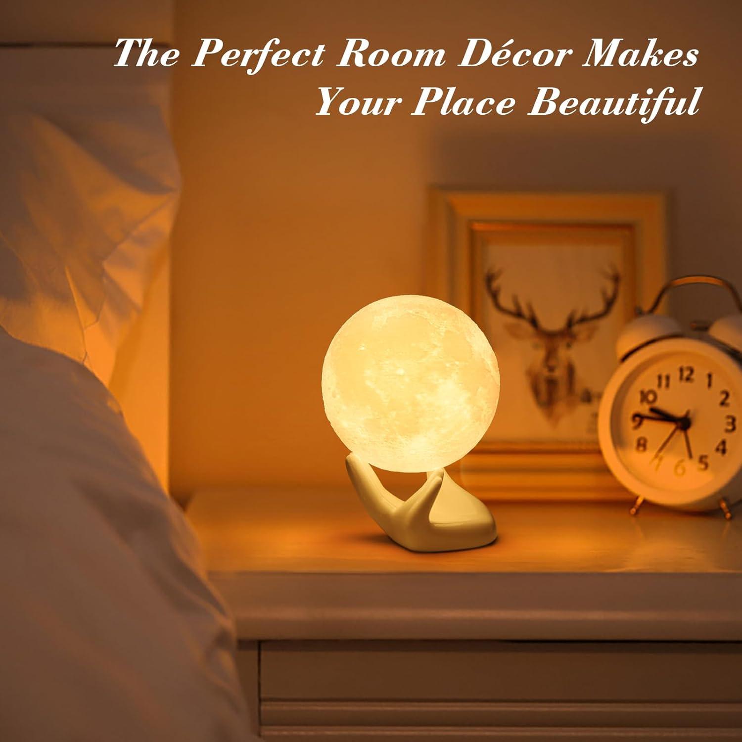 Mydethun Moon Lamp - Home Décor, Moon Light with Brightness Control, LED Night Light, Bedroom, Livin