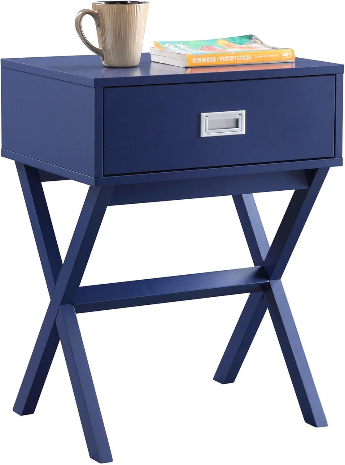 Convenience Concepts Designs2Go Landon 1 Drawer End Table, Cobalt Blue