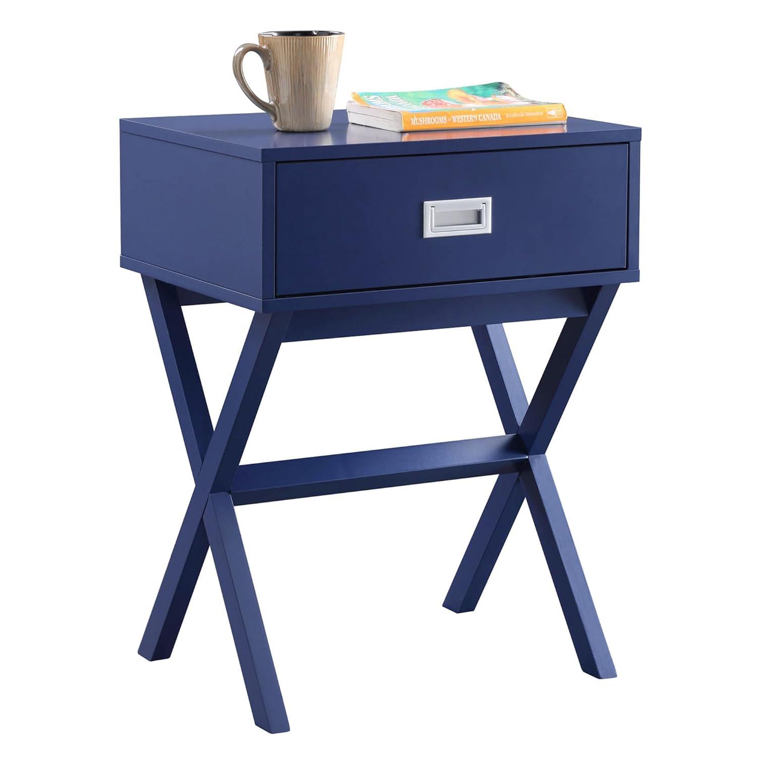 Convenience Concepts Designs2Go Landon 1 Drawer End Table, Cobalt Blue
