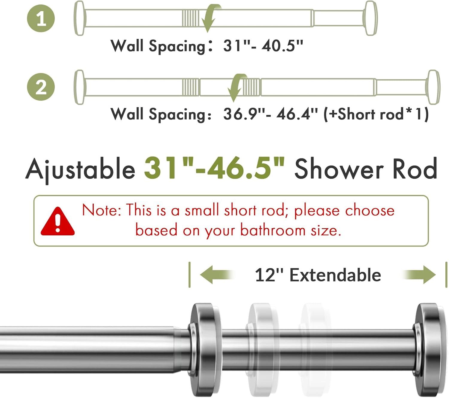 Tromay Heavy Duty Tension Shower Rod