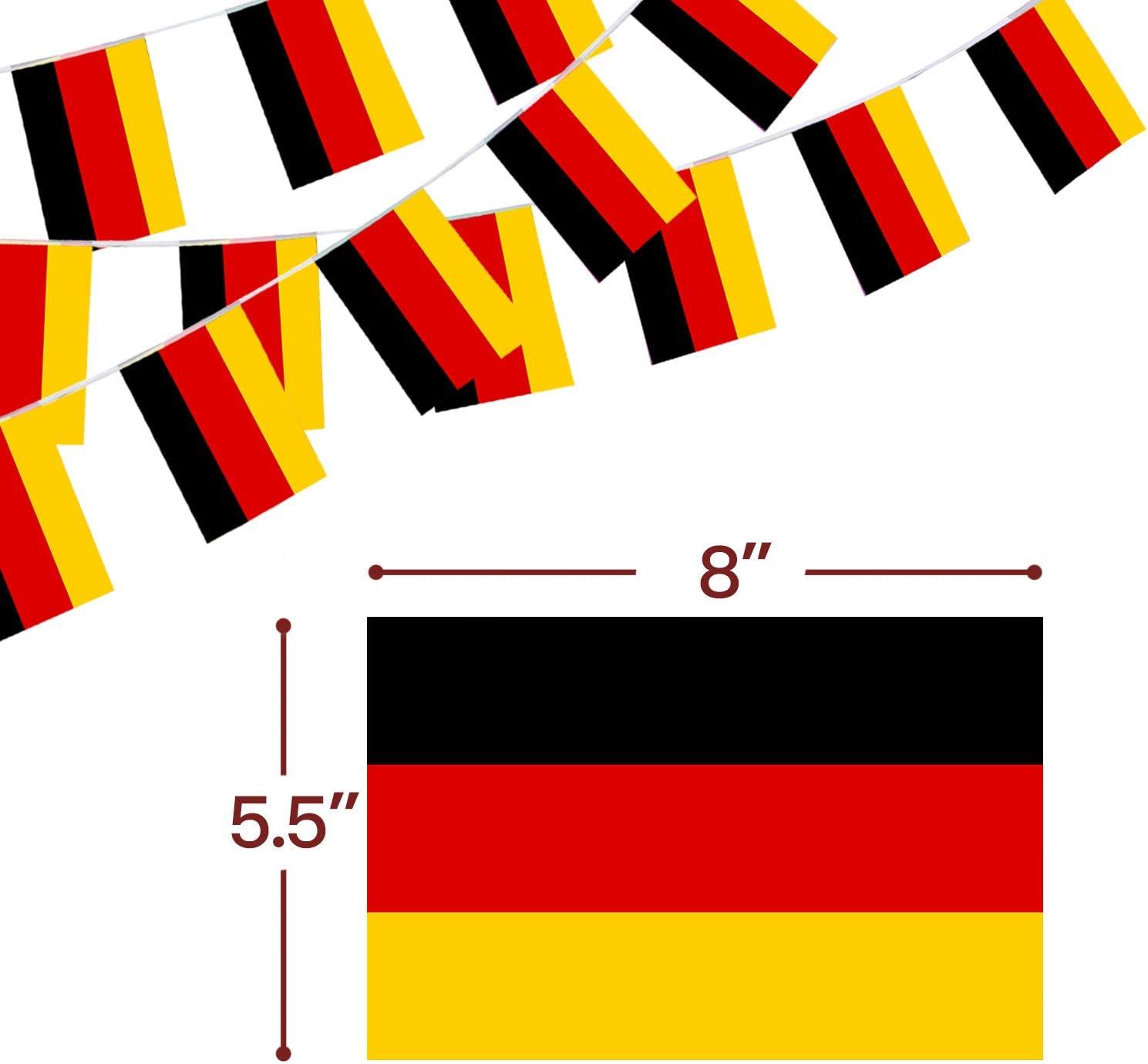 Anley Germany String Flag Pennant Flags, Patriotic Events 3rd of October German Unity Day Decoration Sports Bars - 33 Feet 38 Flags