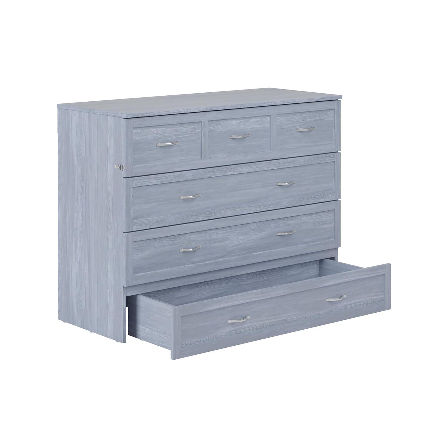 Full Northfield Murphy Bed Chest in Driftwood Grey