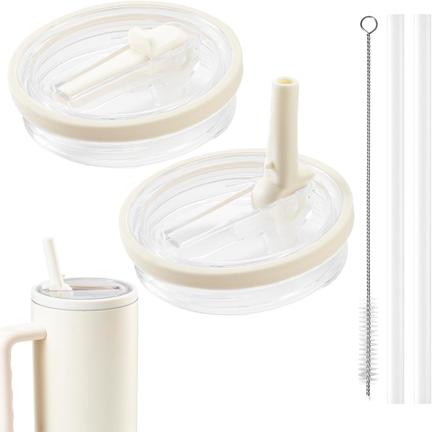 Flip Straw Lid 2 Pack for 40 oz Tumbler - Spill Proof Cover - Splash Resistant - Traveler