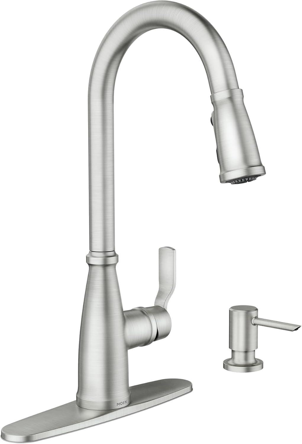 Moen Nolia 1-Handle Pull-Down High Arc Kitchen Faucet, Spot Resistant Stainless