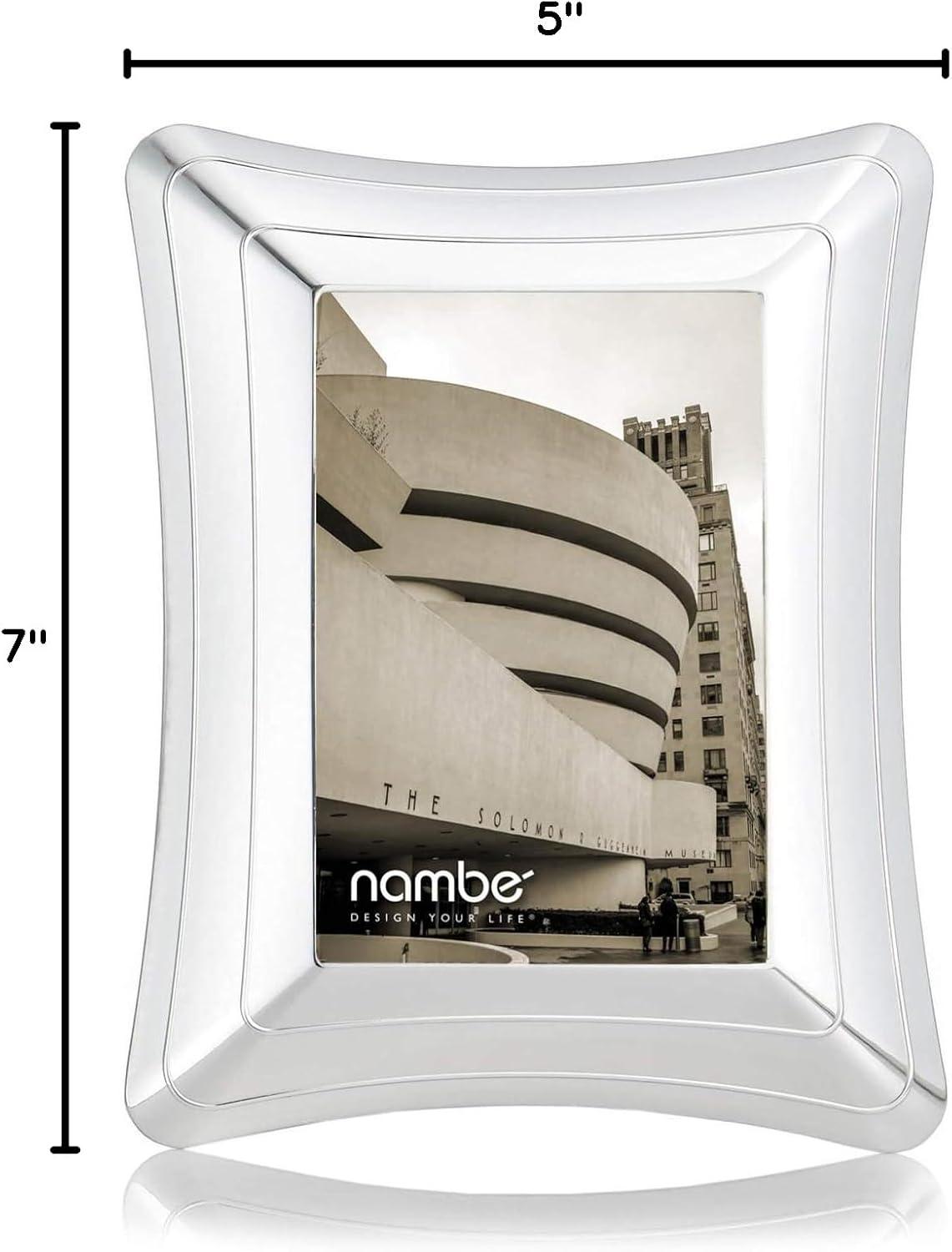 Nambe Portal Picture Frame Holds One 5 x 7 Photo - Silver