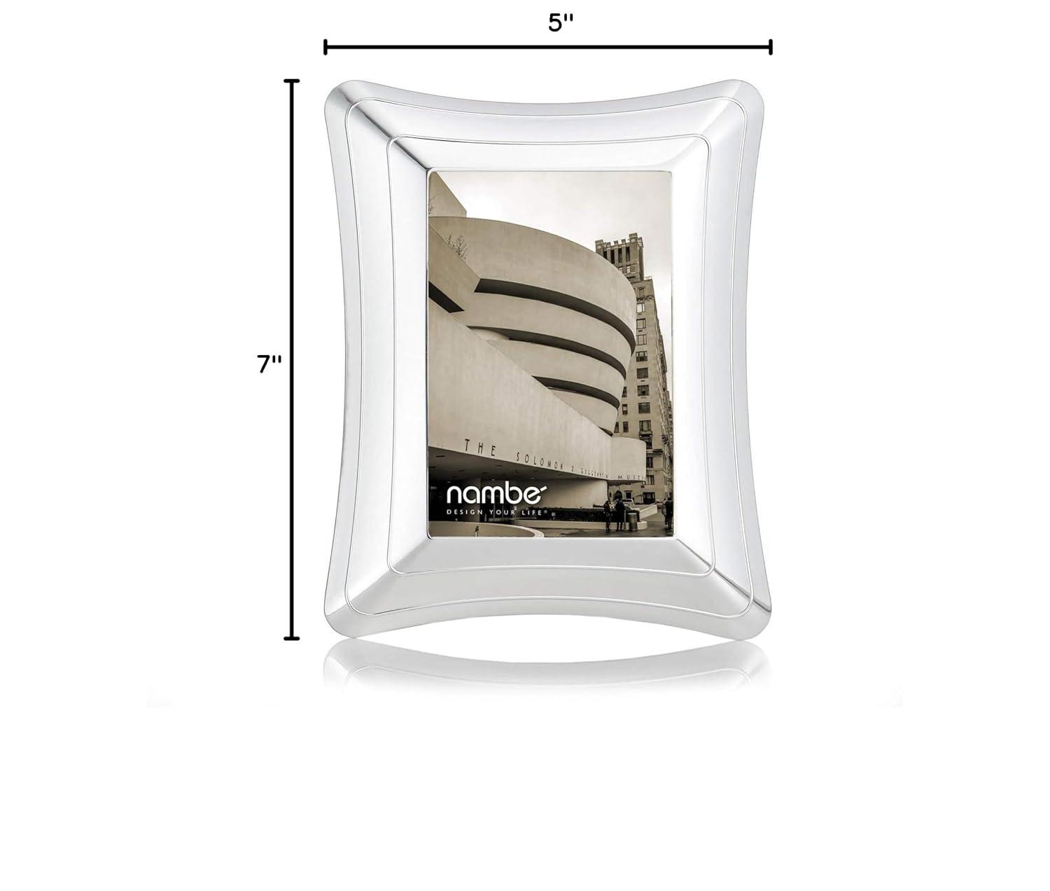 Nambe Portal Picture Frame Holds One 5 x 7 Photo - Silver