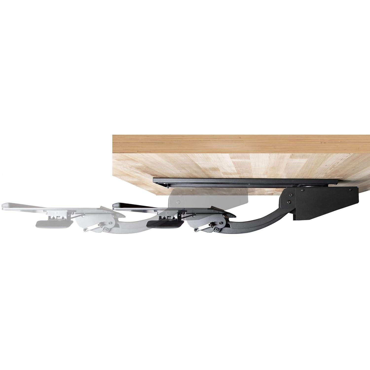 StarTech.com Under Desk-Mount Keyboard Tray - 26.4” Wide - Adjustable - Ergonomic Slide-Out Keyboard Shelf with Tilt and Swivel (KBTRAYADJ), Black