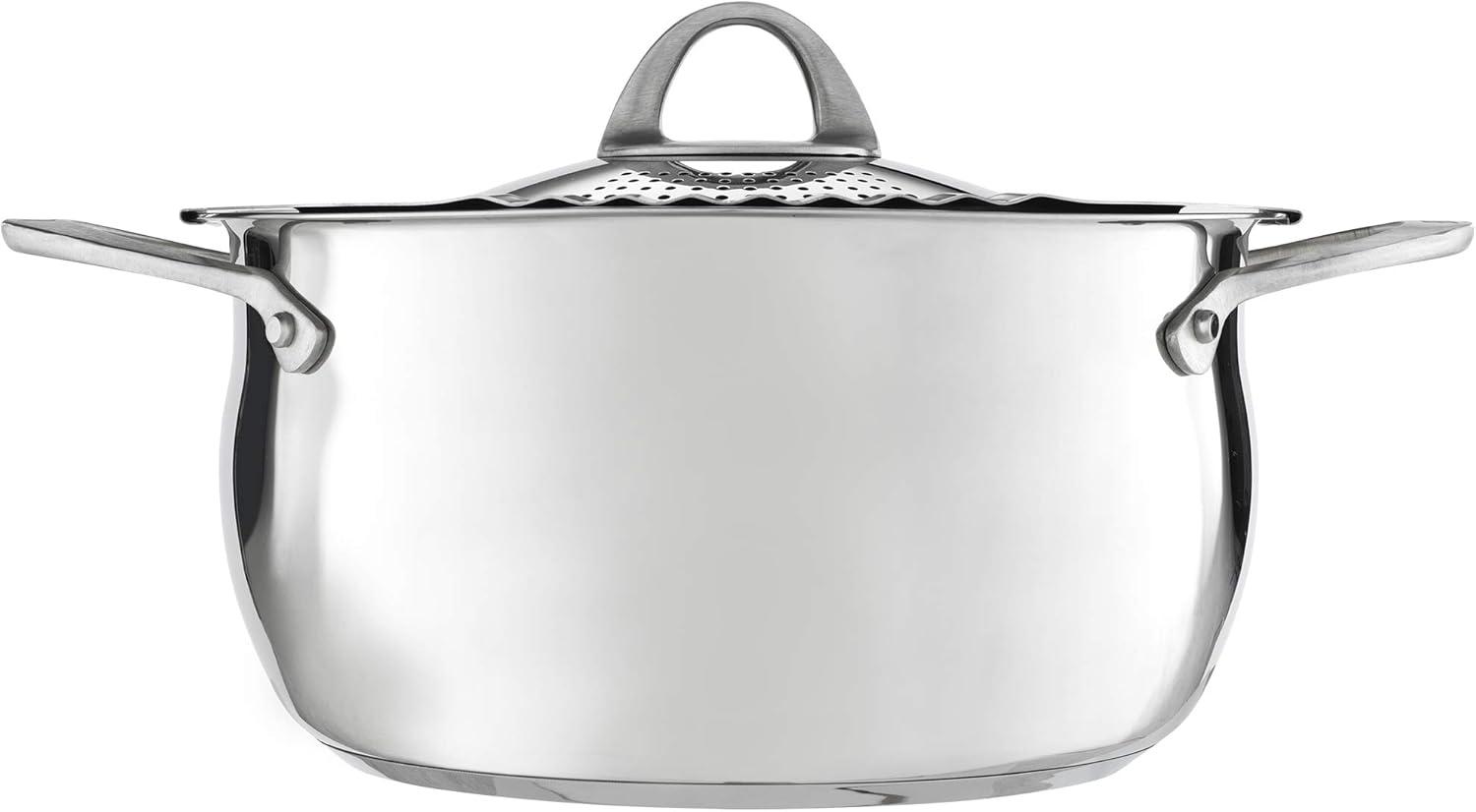 6-Quart Stainless Steel Pasta Pot with Strainer Lid