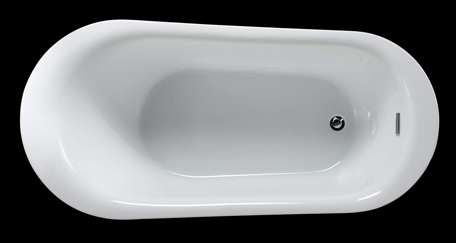 Ove Decors Skylar 70 in White Acrylic Freestanding Slipper Bathtub