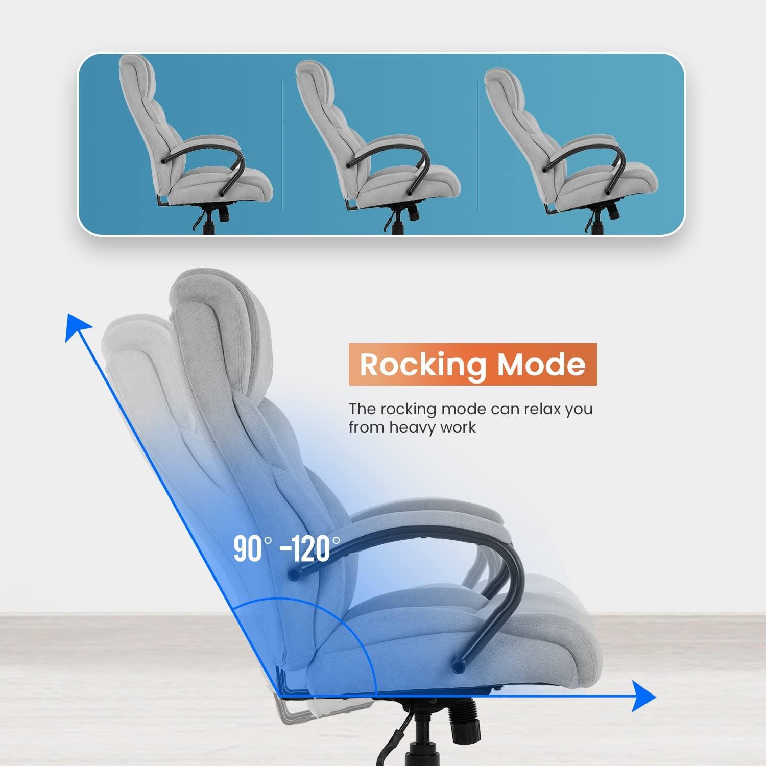 Dkelincs Ergonomic Office Chair Big and Tall Wide Seat Desk Chair 500 lbs Adjustable Computer Chair with Lumbar Support, Gray