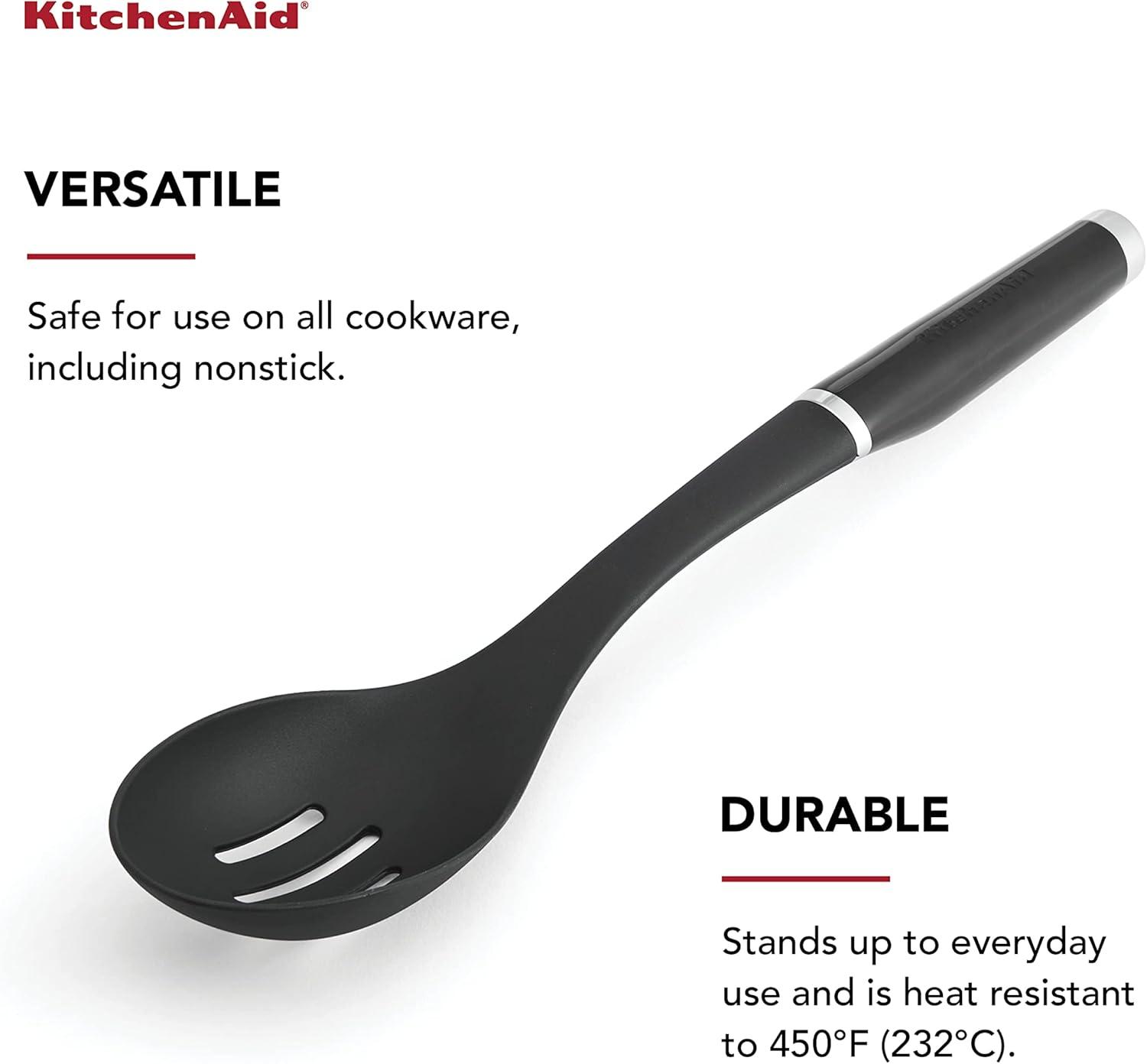 KitchenAid Black Nylon Heat-Resistant Slotted Spoon