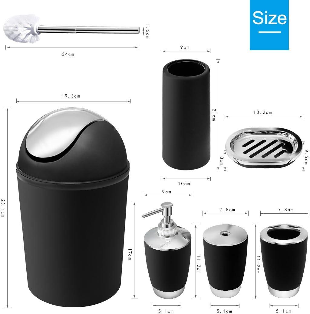 6 Pieces Bathroom Accessories Sets, Bathroom Set Ensemble Bathroom Toothbrush Holder Set