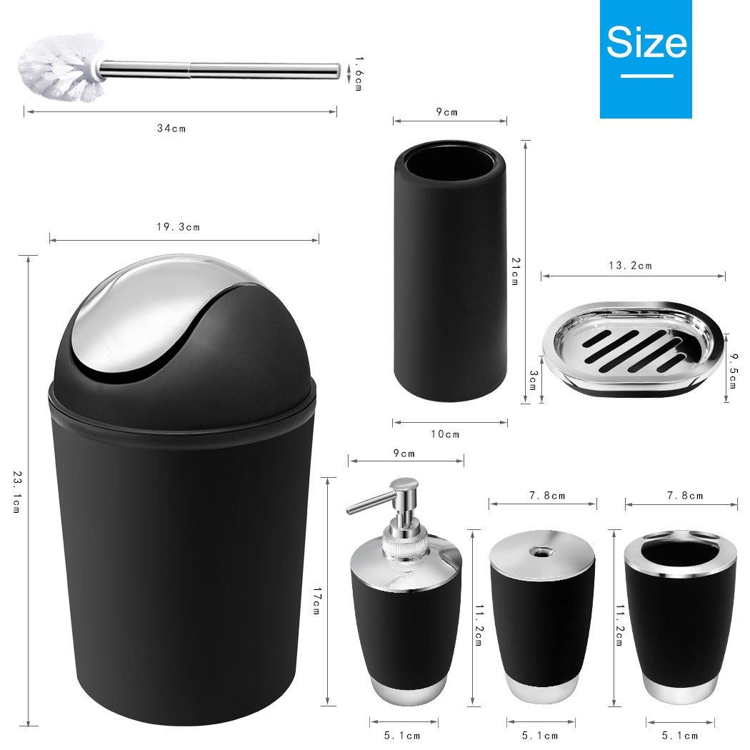 6 Pieces Bathroom Accessories Sets, Bathroom Set Ensemble Bathroom Toothbrush Holder Set
