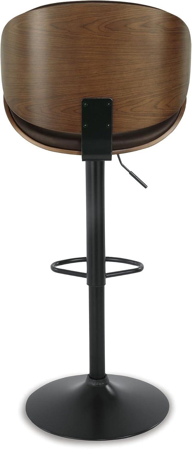 Signature Design by Ashley Contemporary Bellatier Adjustable Height Bar Stool  Brown