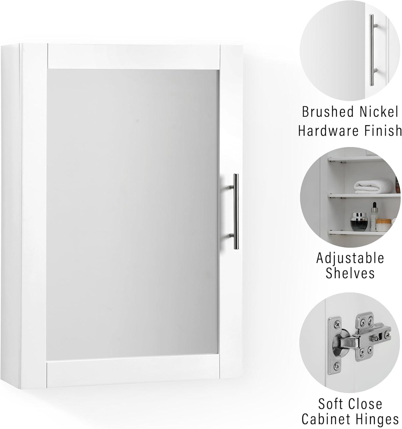 Crosley Savannah Medicine Cabinet White : Microfiber, Machine Washable, Non-Slip Backing