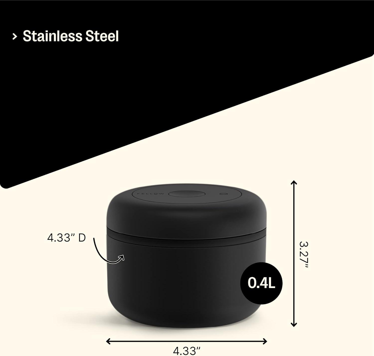Fellow Atmos Large Vacuum Canister in Matte Black