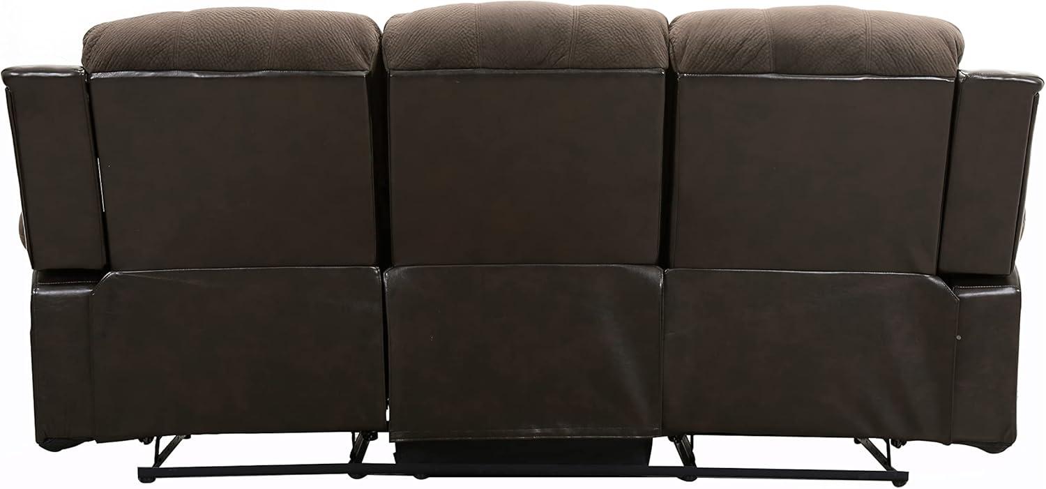 Lexicon Cranley Traditional Microfiber Double Reclining Sofa in Chocolate