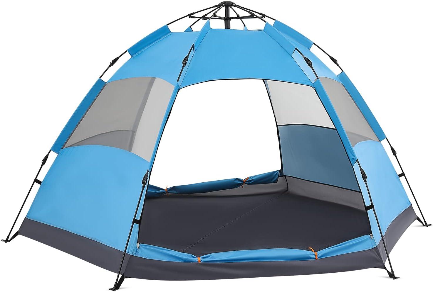 MoNiBloom Camping Tent 4 Person Dome Tent, Family Tent Backpacking Portable Tent for Beach Backpacking Hiking