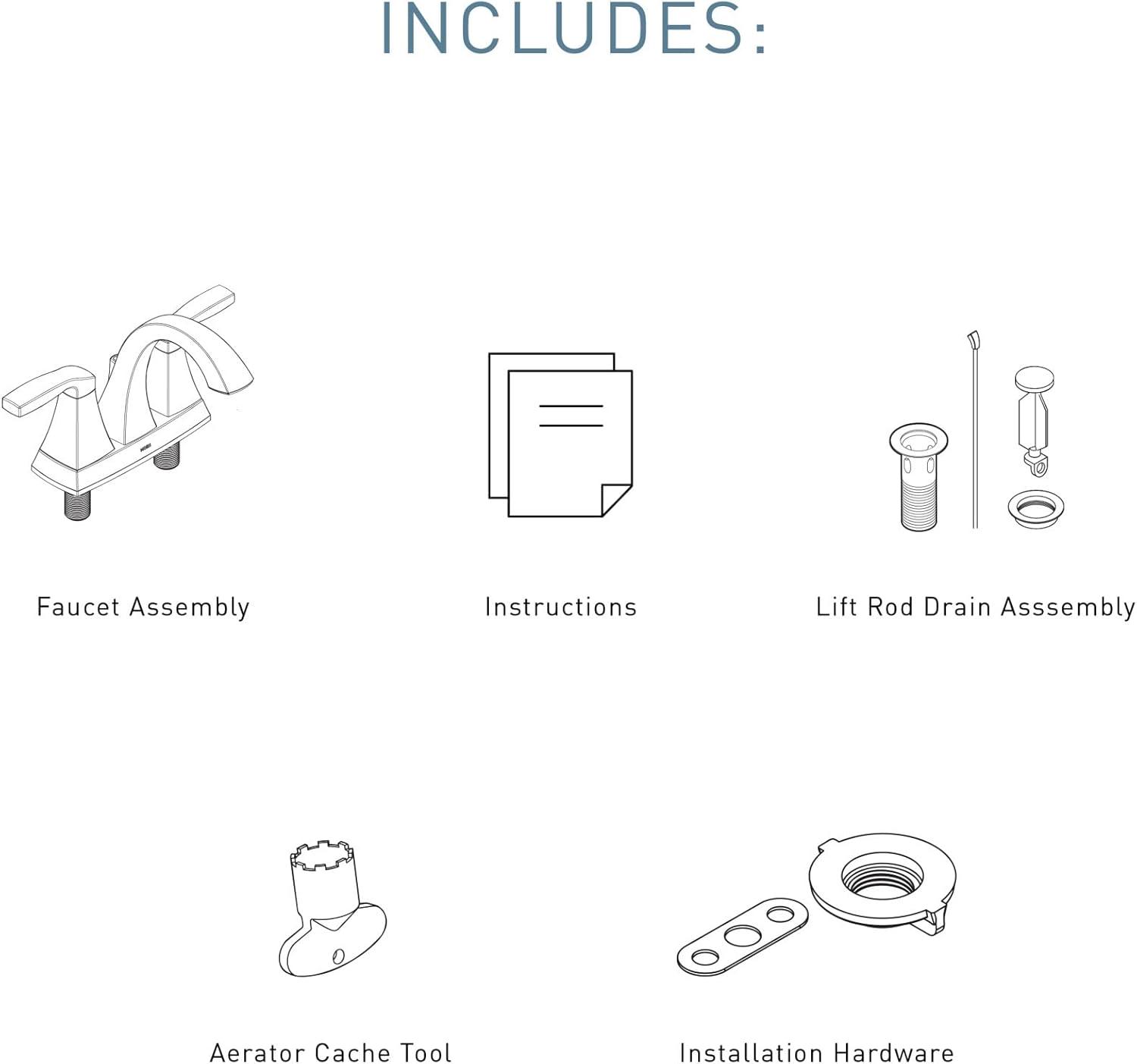Moen Voss Centerset Bathroom Faucet with Drain Assembly