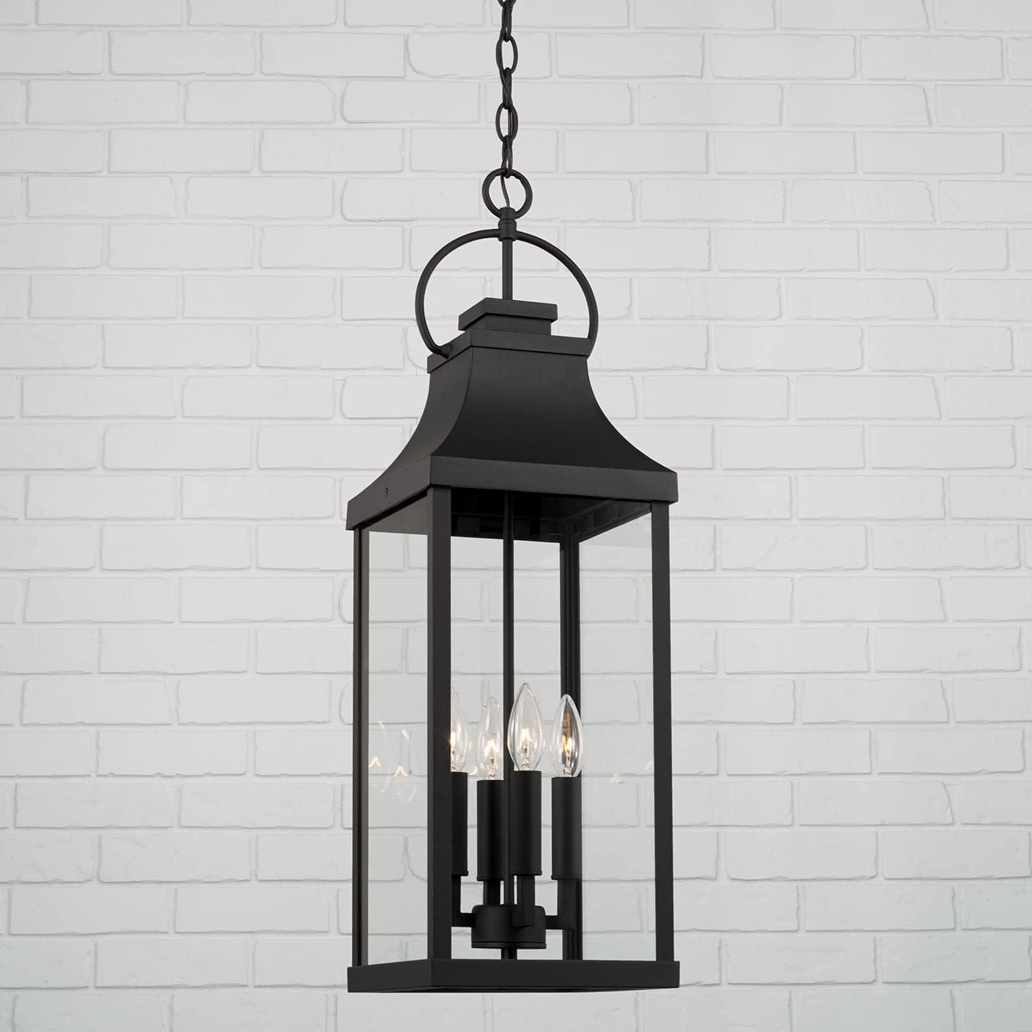 Capital Lighting 946442 Bradford 4 Light 9" Wide Outdoor Taper Candle Mini Pendant - Black