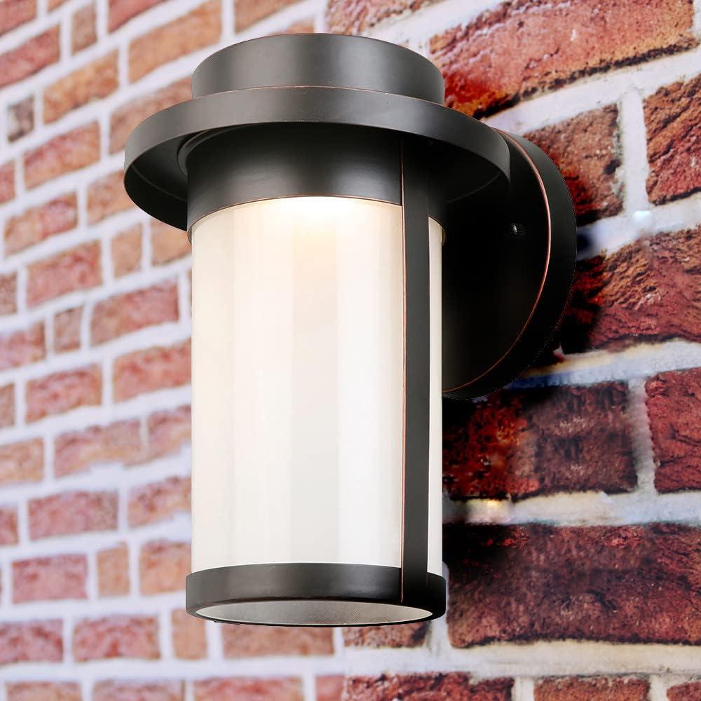 Design House 180331 Longmont Indoor/Outdoor LED Wall Light Frosted Glass in Oil Rubbed Bronze