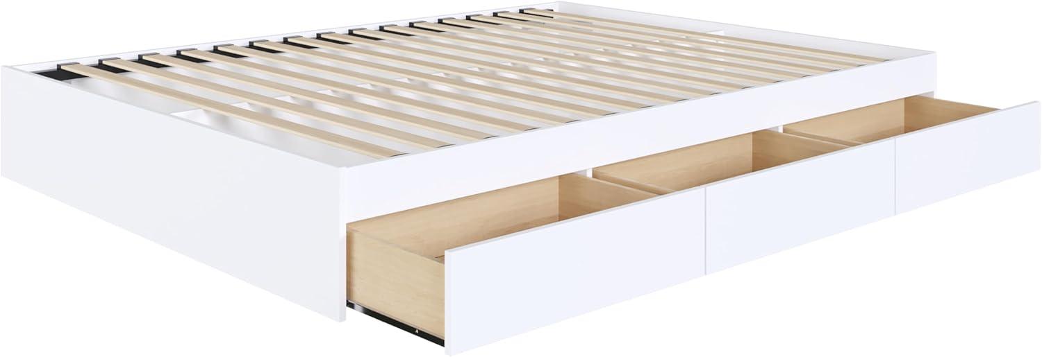 3 Drawer Storage Platform Bed White - Nexera