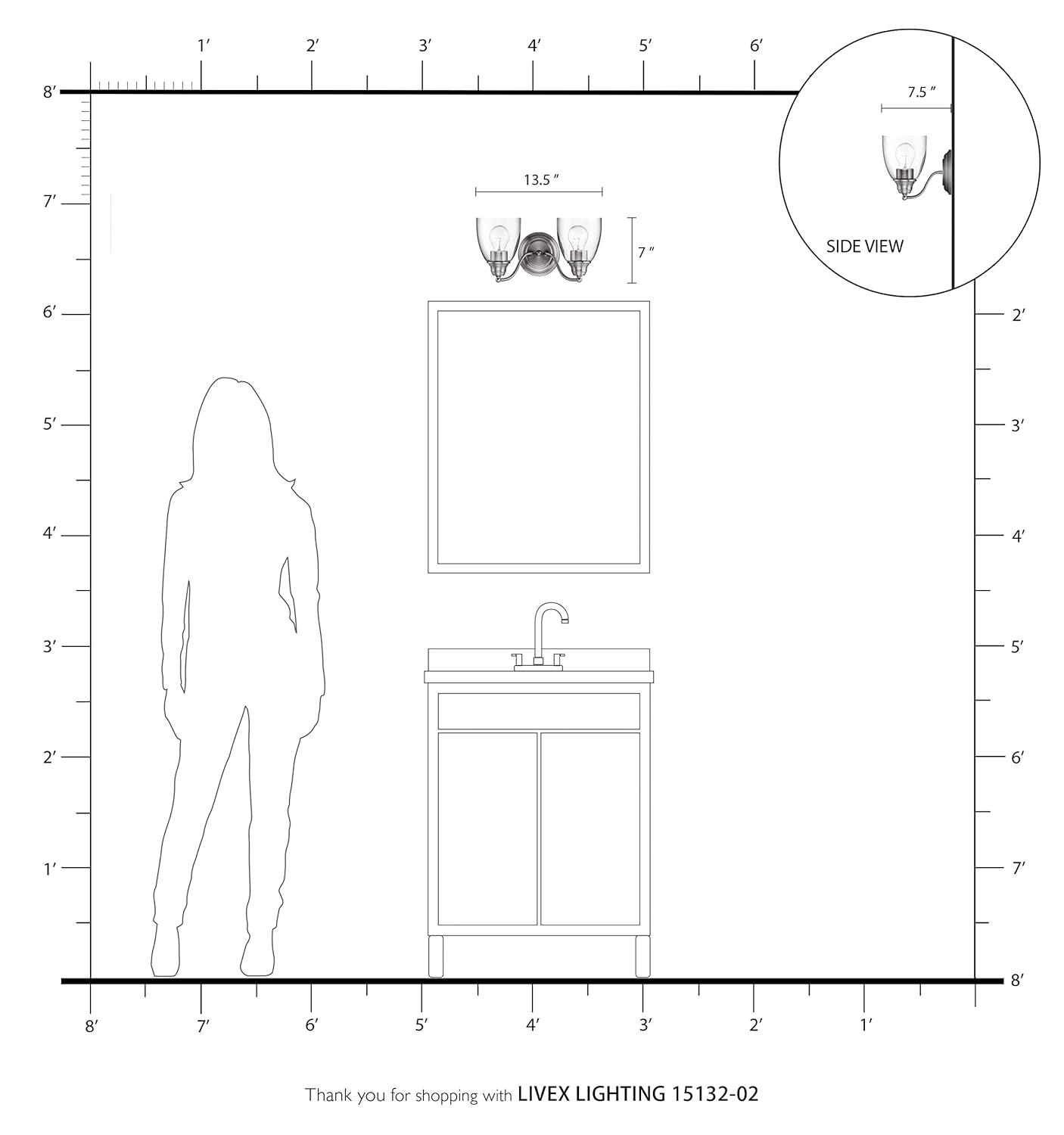 Livex Lighting Montgomery 2 - Light Vanity in  Polished Brass